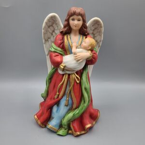 Homco Heaven's Treasures #1432 Christmas Angel Porcelain Figurine Babe in Arms